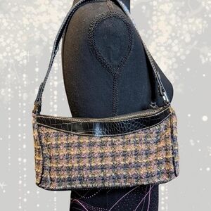 Crazy Horse By Liz Claiborne Tweed Shoulder Bag